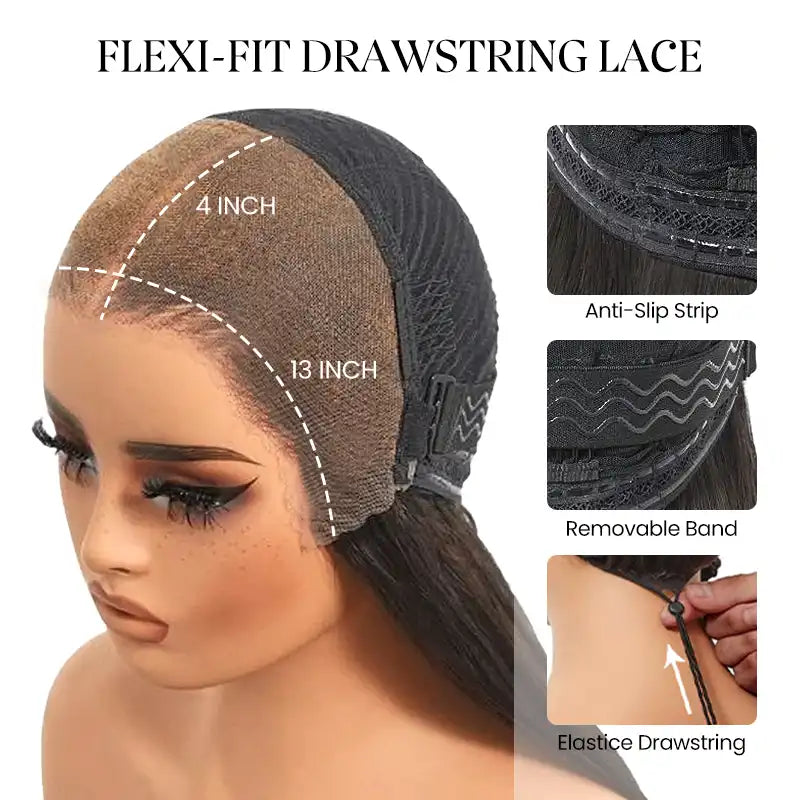 13x4 Transparent Lace Frontal Straight Human Hair Wig