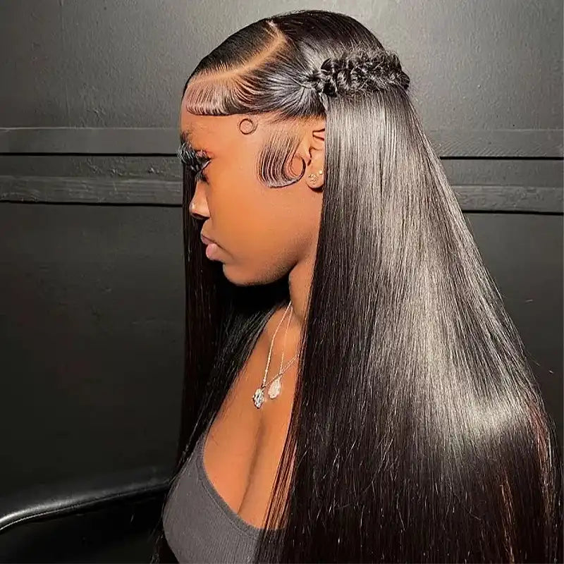 13x6 HD Lace Straight Frontal Wig ¡§C Soft, Silky, Pre-Plucked Human Hair