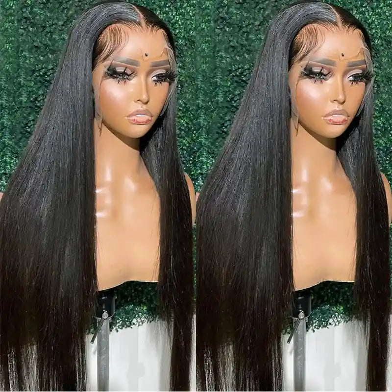 13x6 HD Lace Straight Frontal Wig ¨C Soft, Silky, Pre-Plucked Human Hair