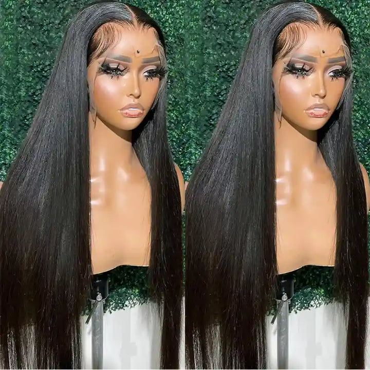 13x6 HD Lace Straight Frontal Wig ¨C Soft, Silky, Pre-Plucked Human Hair