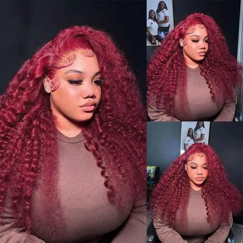 13x6 Jerry Curly Lace Front Human Hair Wig – Pre-Bleached, Natural & Colored