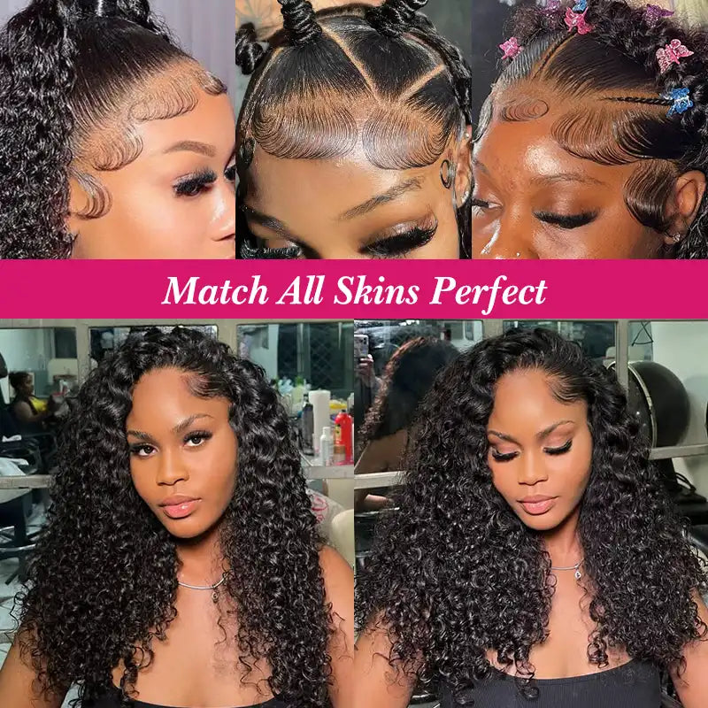 13x6 Jerry Curly Lace Front Human Hair Wig – Pre-Bleached, Natural & Colored