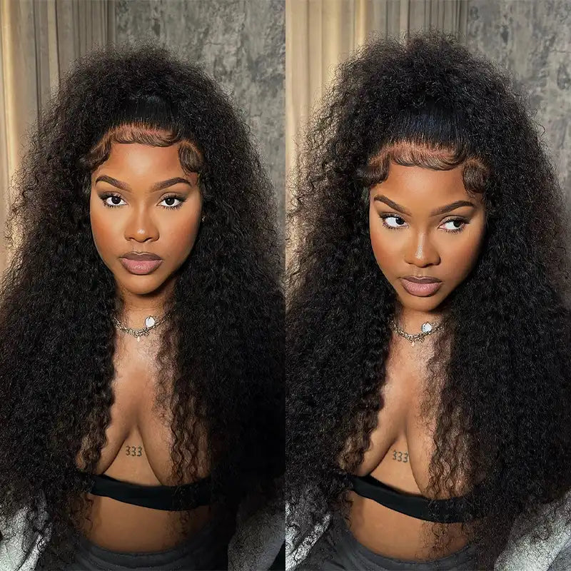 13x6 Jerry Curly Lace Front Human Hair Wig – Pre-Bleached, Natural & Colored