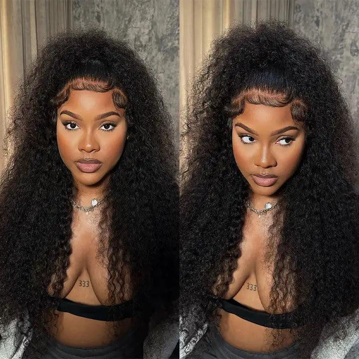 13x6 Jerry Curly Lace Front Human Hair Wig – Pre-Bleached, Natural & Colored