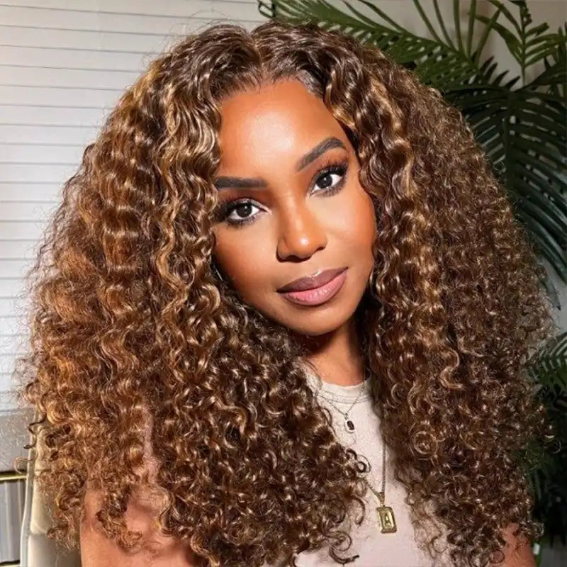 13x6 Jerry Curly Lace Front Human Hair Wig – Pre-Bleached, Natural & Colored