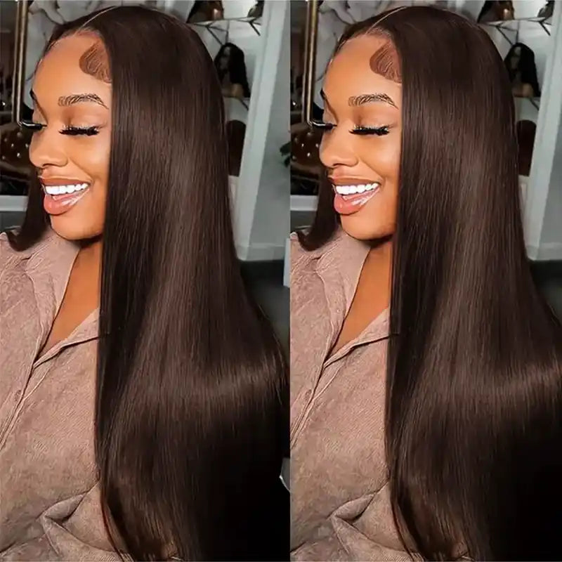 13x6 Transparent Lace Front Straight Wig – Human Hair, Multiple Color Options