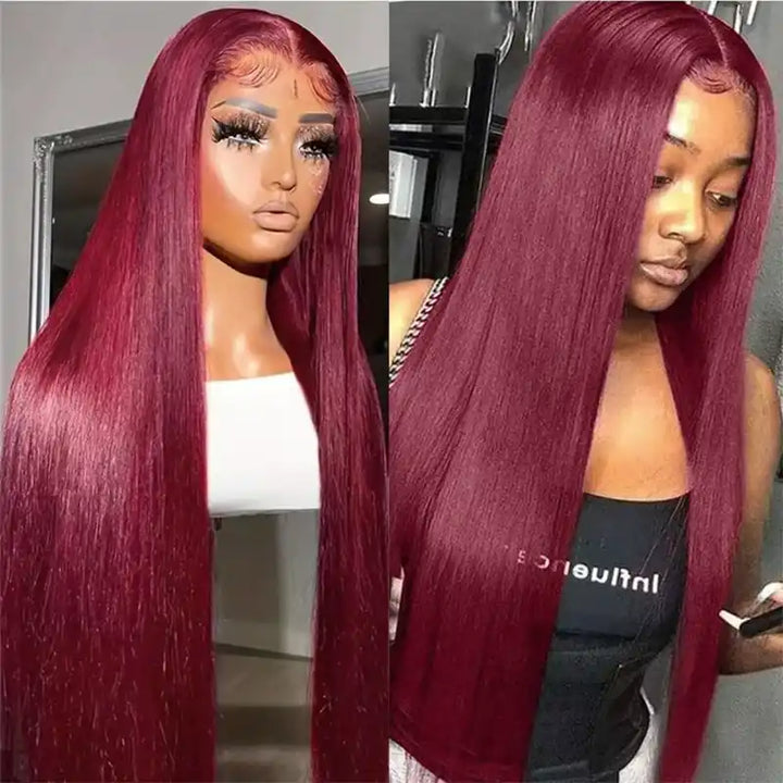 13x6 Transparent Lace Front Straight Wig – Human Hair, Multiple Color Options