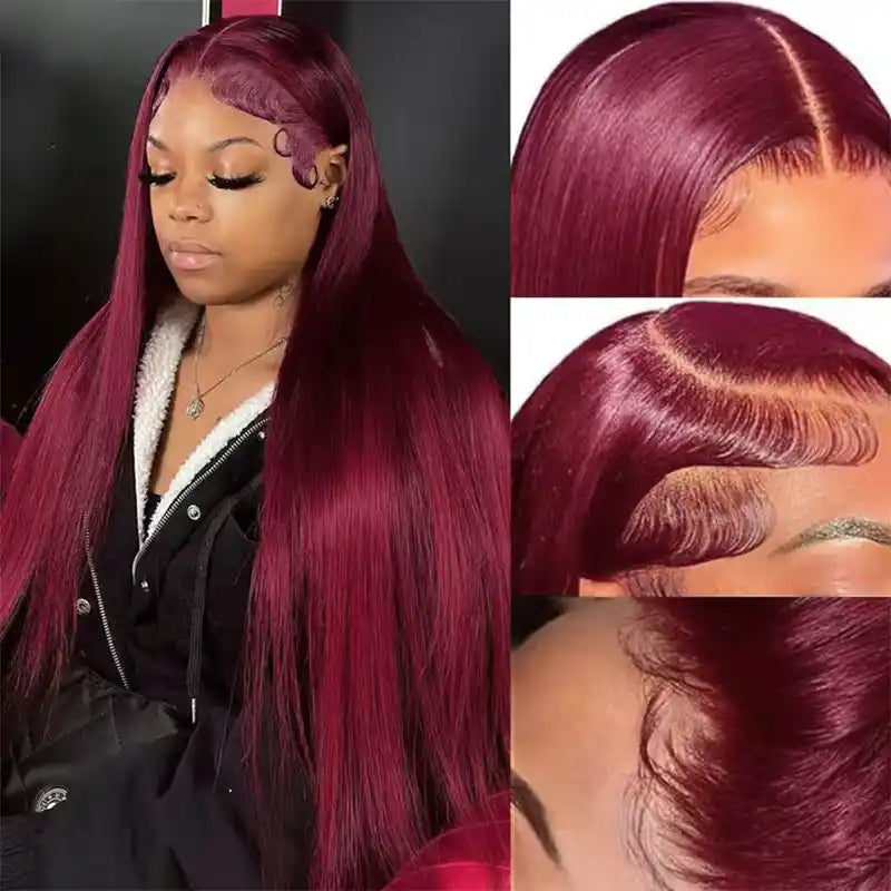 13x6 Transparent Lace Front Straight Wig – Human Hair, Multiple Color Options