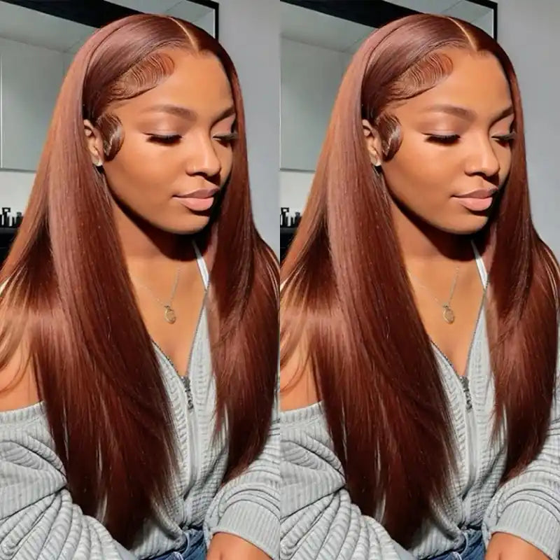 13x6 Transparent Lace Front Straight Wig – Human Hair, Multiple Color Options