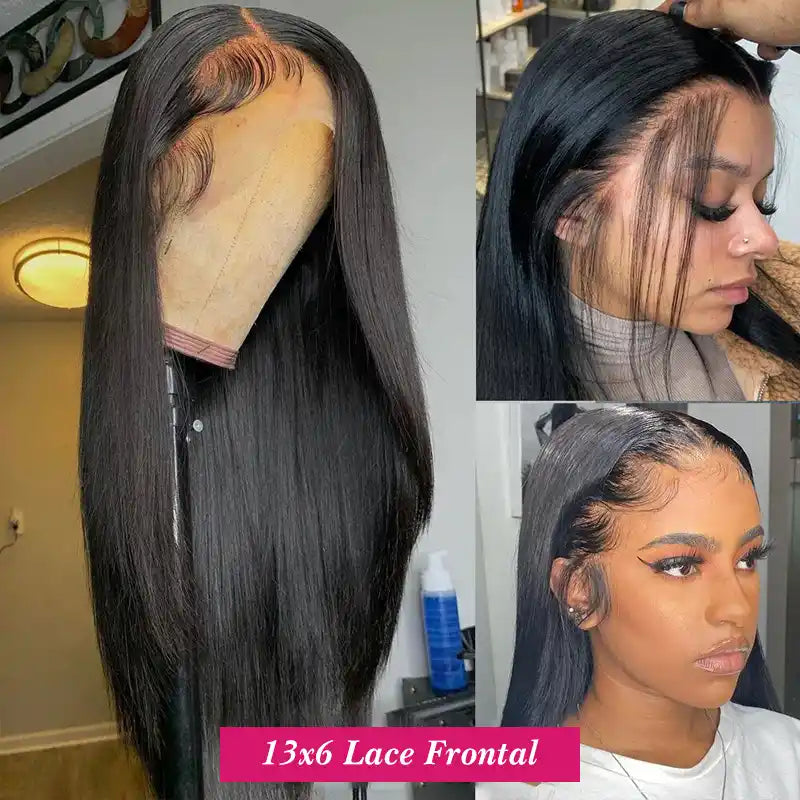 13x6 Transparent Lace Front Straight Wig – Human Hair, Multiple Color Options