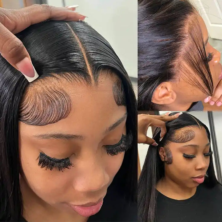 13x6 Transparent Lace Front Straight Wig – Human Hair, Multiple Color Options