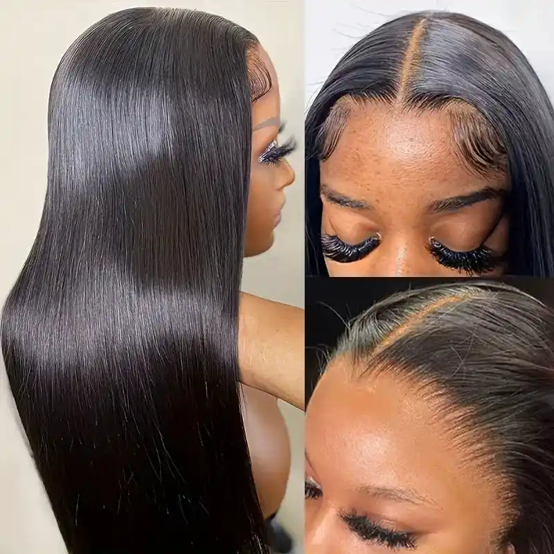 13x6 Transparent Lace Front Straight Wig – Human Hair, Multiple Color Options
