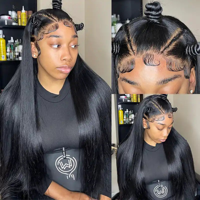 13x6 Transparent Lace Front Straight Wig – Human Hair, Multiple Color Options