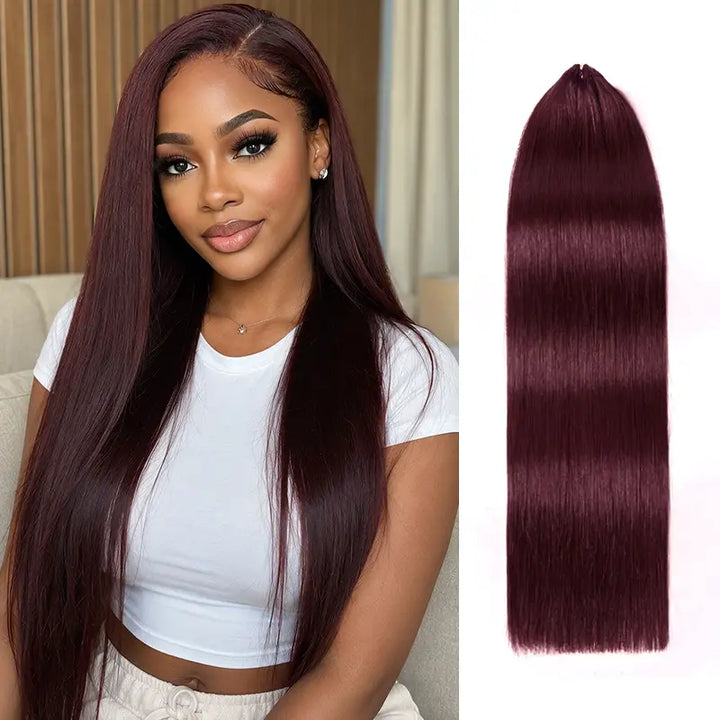 Trendy Colored Silky Straight Feather Crochet Human Hair Extensions