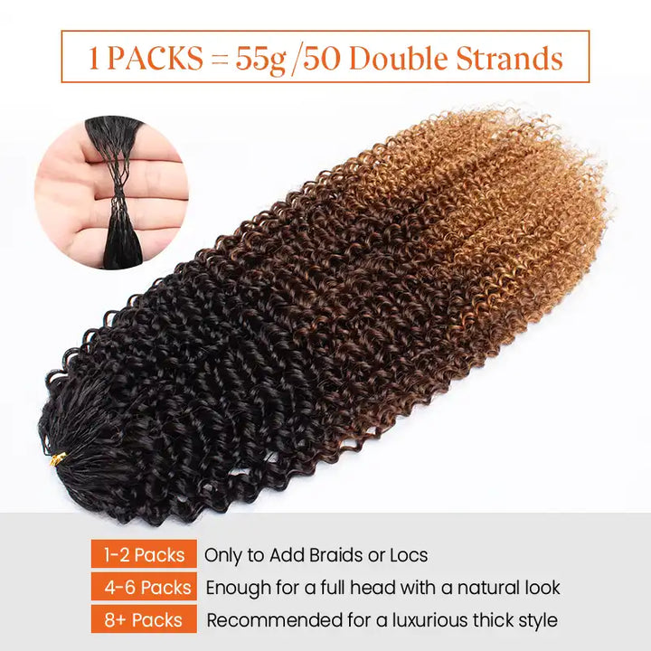Ombre T1B/4/27 Kinky Curly Crochet Human Hair- Afro Texture