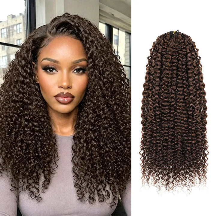$109 = 3 Bundles | Jerry Curly Feather Crochet Human Hair Extensions Pre-Separated Knotless