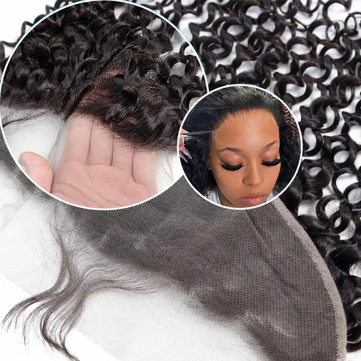 13x4 HD Lace Fronral with 2 Bundles  Human Hair Weave Extensions