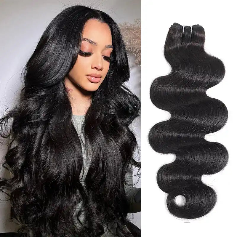 5x5 HD Lace Closure  with 3 Bundles Straight & Body Wave Human Hair Weave Extensions