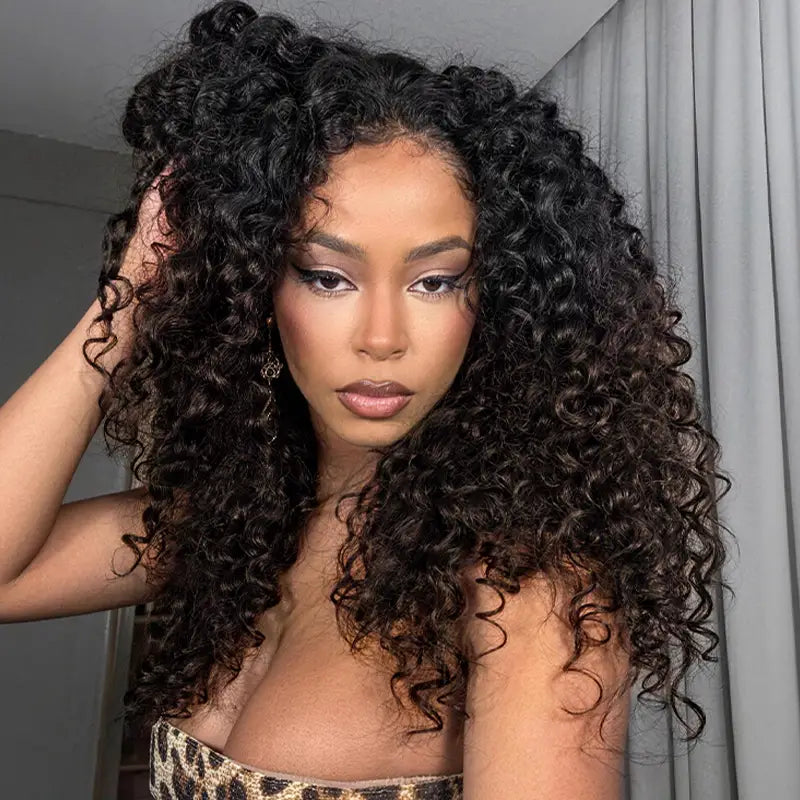 Colored Deep Curly Feather Crochet Human Hair Extensions