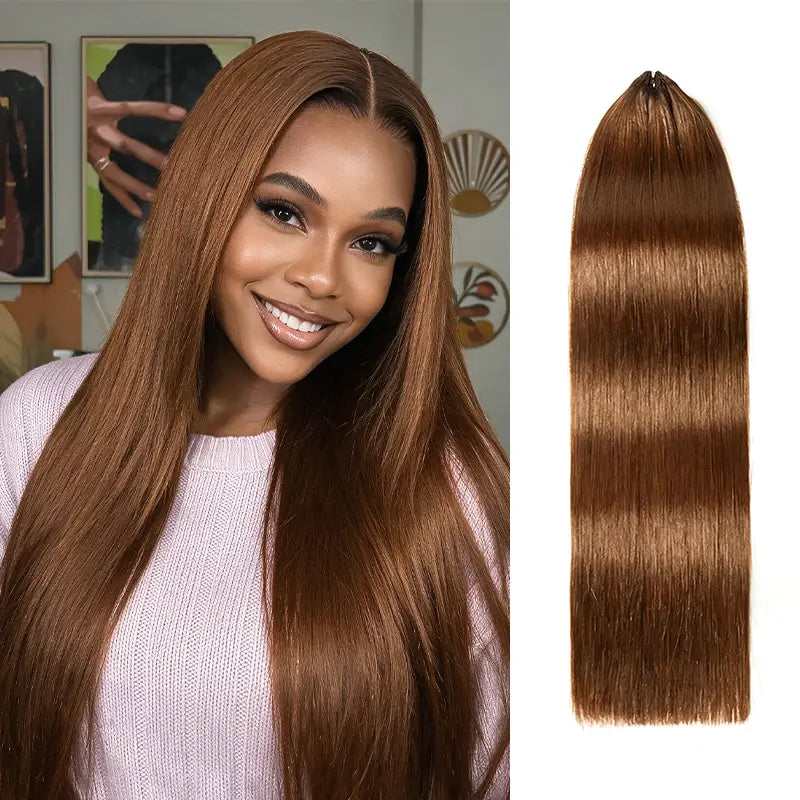 Trendy Colored Silky Straight Feather Crochet Human Hair Extensions