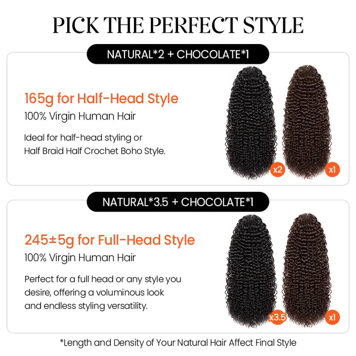 $109 = 3 Bundles | Jerry Curly Feather Crochet Human Hair Extensions Pre-Separated Knotless