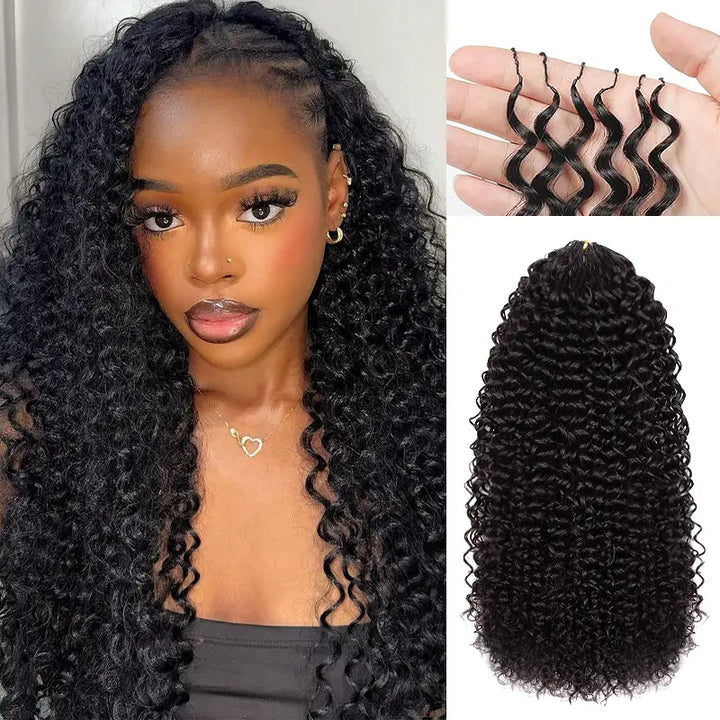 Beliana Curly Crochet Hair Pre-Separated Feather Soft Knotless Human Hair Extensions