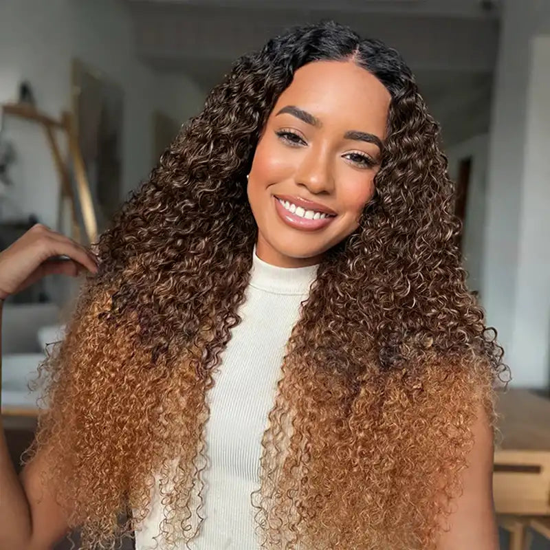 $109 = 3 Bundles | Curly Feather Crochet Human Hair Extensions Pre-Separated Knotless