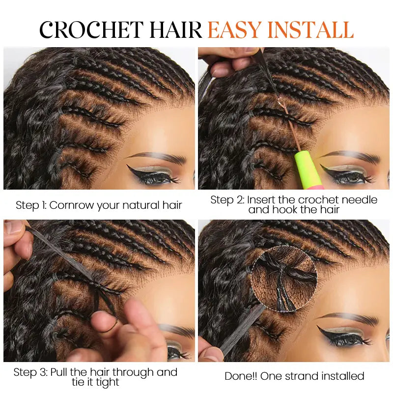 Ombre T1B/30 Curly Feather Crochet Hair Extensions 100% Human Hair
