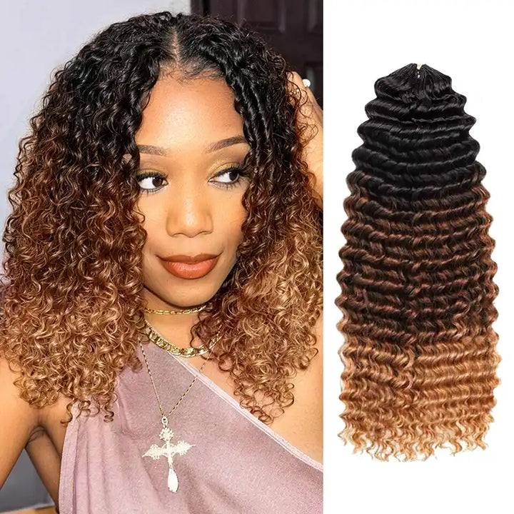 Ombre T1B/4/30 Kinky Curly Crochet Human Hair- Afro Texture