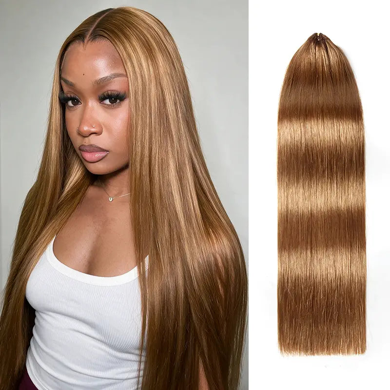 Trendy Colored Silky Straight Feather Crochet Human Hair Extensions