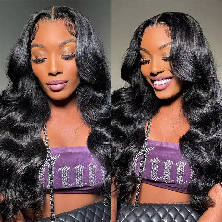 5x5 HD Lace Closure  with 3 Bundles Straight & Body Wave Human Hair Weave Extensions
