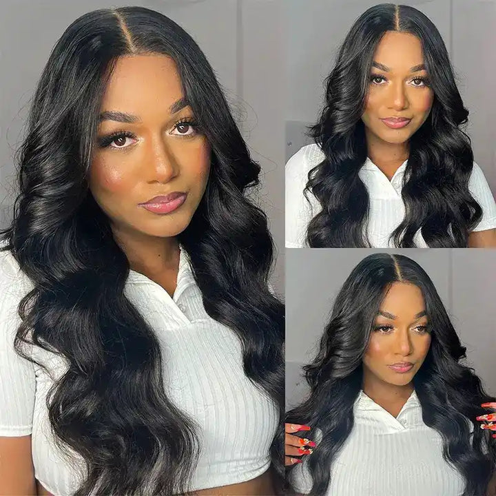 5x5 HD Lace Closure  with 3 Bundles Straight & Body Wave Human Hair Weave Extensions