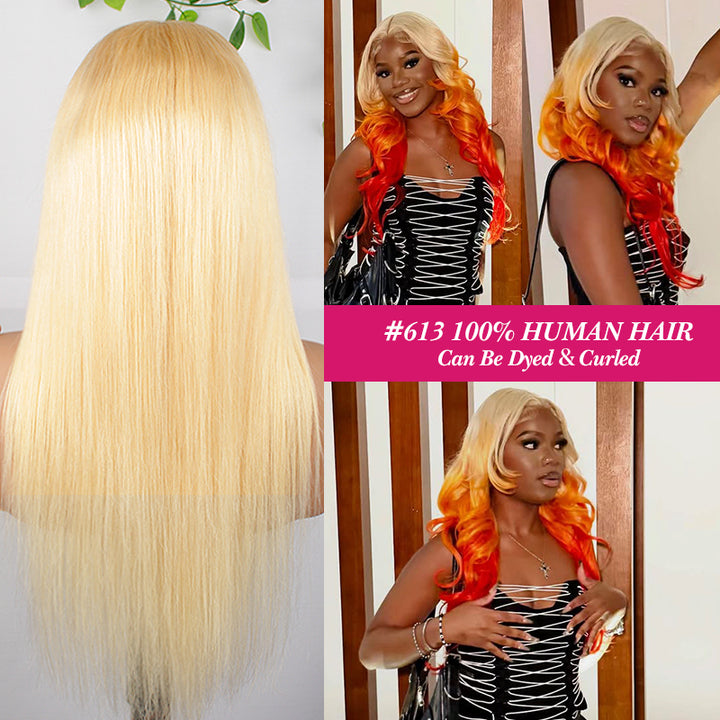 Perruque en dentelle transparente Highlight 99J 5x5, sans colle, 45,7 cm 