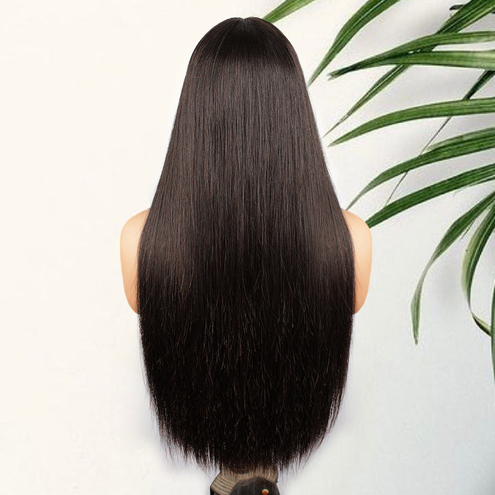 Perruque en dentelle transparente Highlight 99J 5x5, sans colle, 45,7 cm 