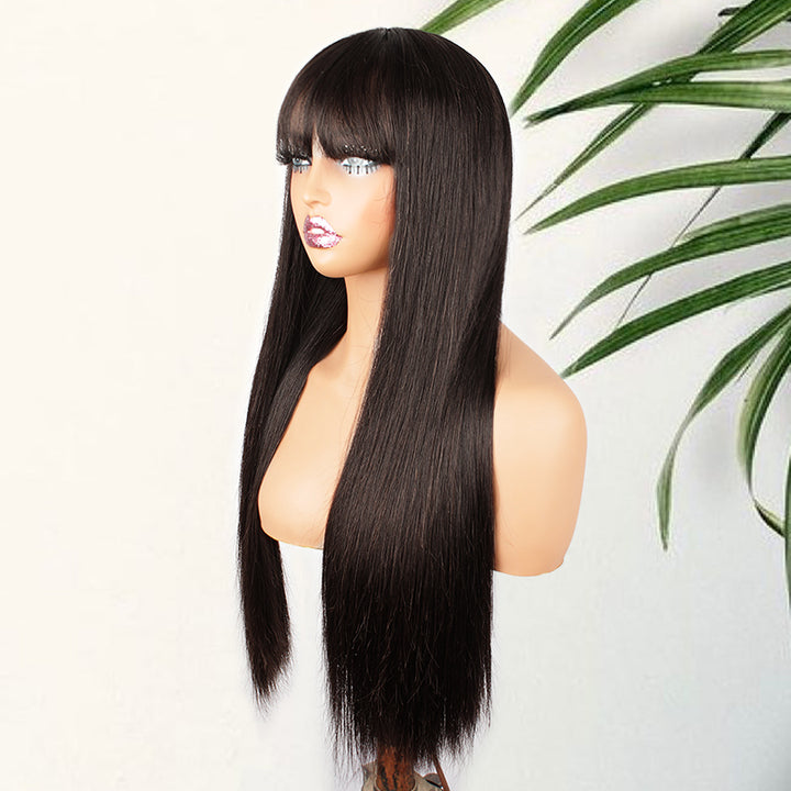 Perruque en dentelle transparente Highlight 99J 5x5, sans colle, 45,7 cm 