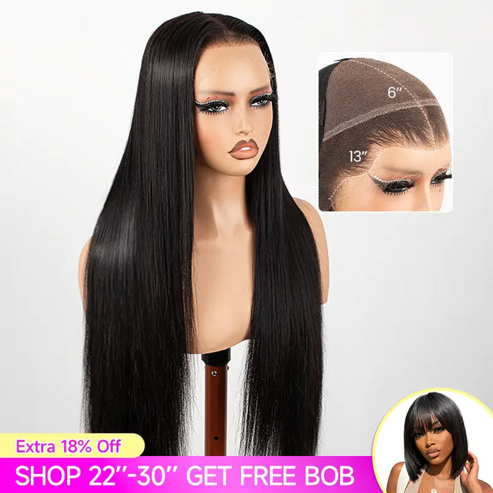 Wear Go 13x6 Silky Straight Glueless Wig HD Lace Front With Drawstring