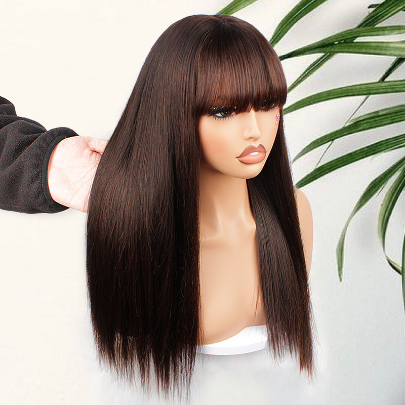 Perruque en dentelle transparente Highlight 99J 5x5, sans colle, 45,7 cm 