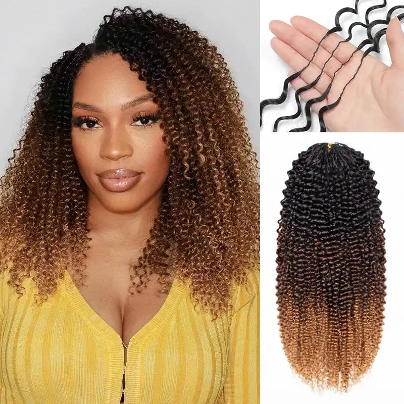Ombre T1B/4/27 Kinky Curly Crochet Human Hair- Afro Texture