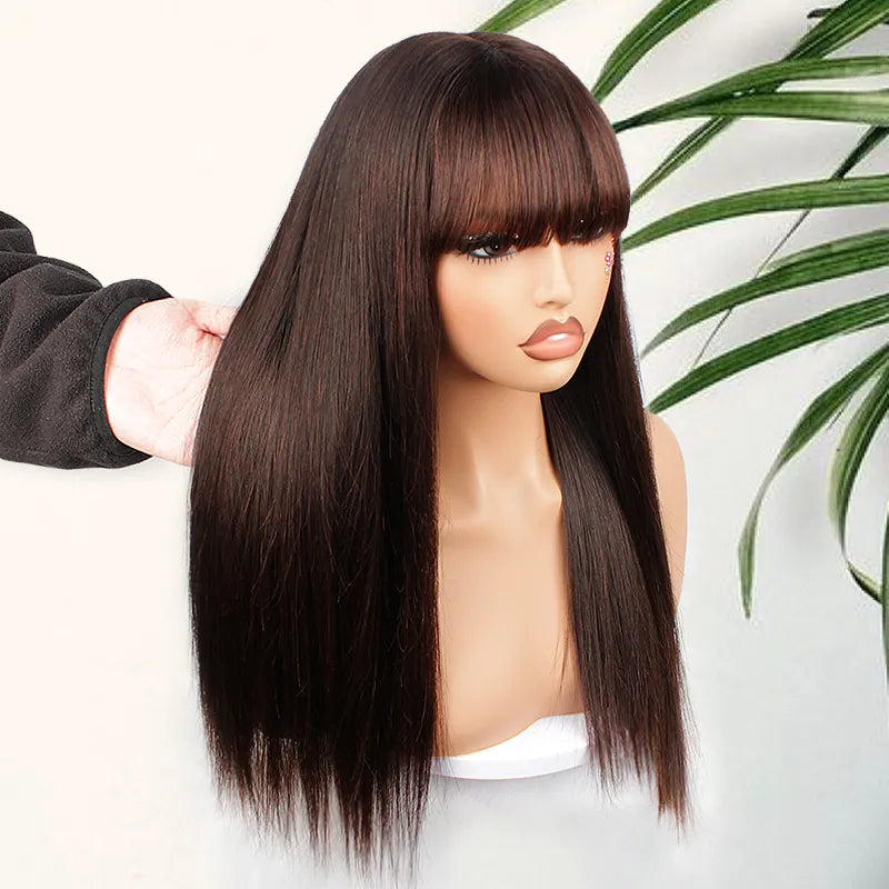 Perruque en dentelle transparente Highlight 99J 5x5, sans colle, 45,7 cm 