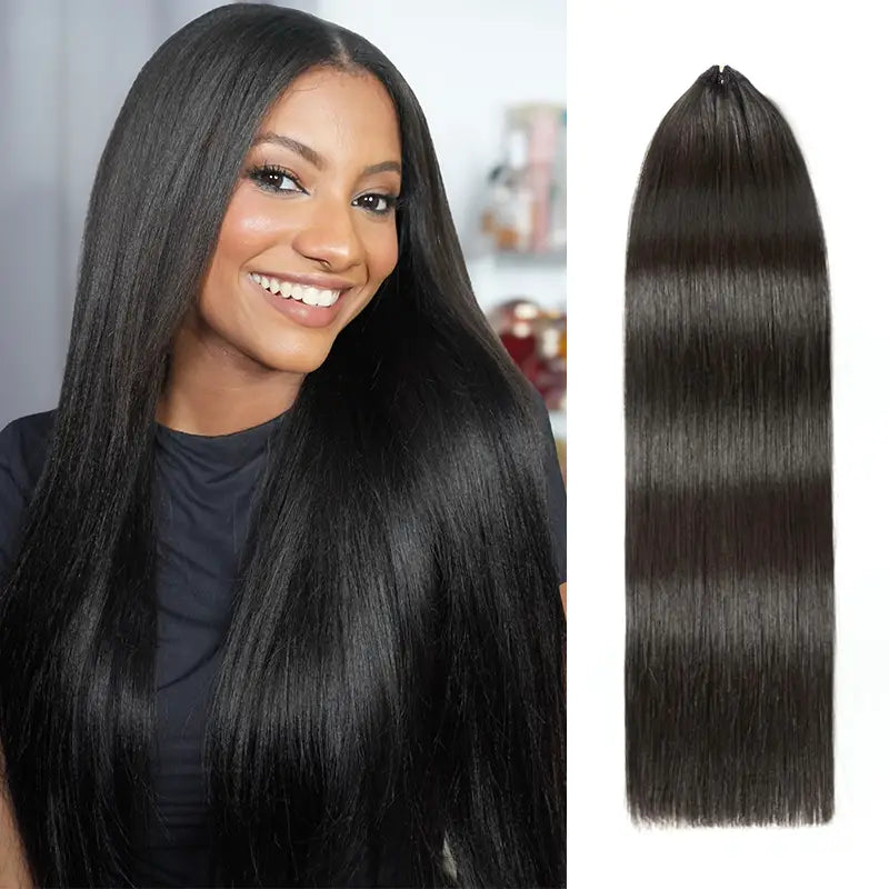 Trendy Colored Silky Straight Feather Crochet Human Hair Extensions