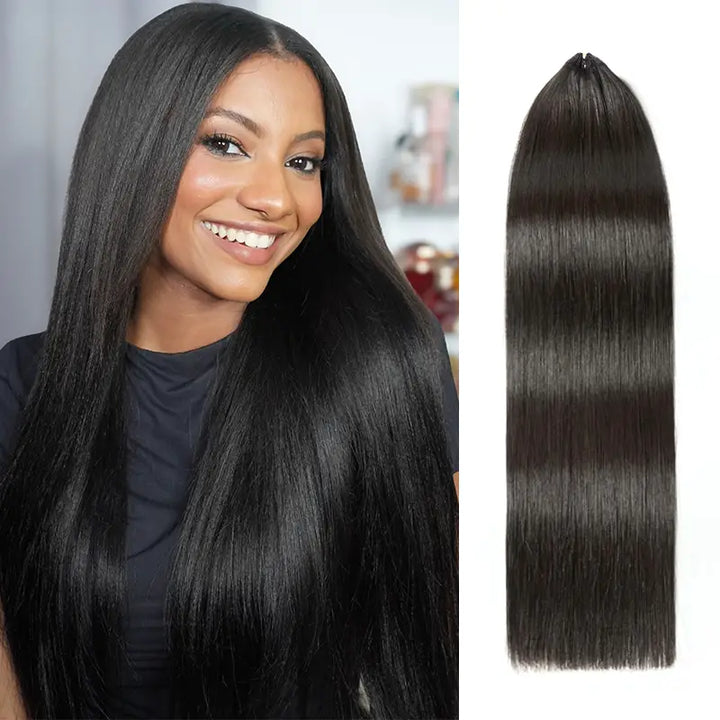 Trendy Colored Silky Straight Feather Crochet Human Hair Extensions