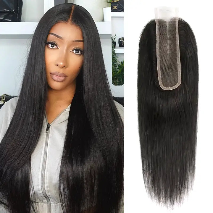 Cierre de encaje 2x6 para cabello liso 