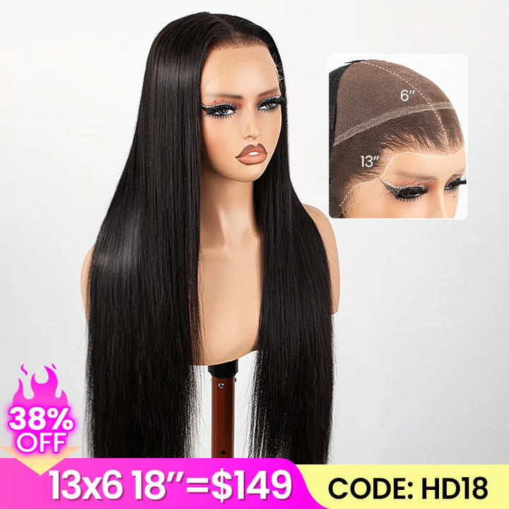 Wear Go 13x6 Silky Straight Glueless Wig HD Lace Front With Drawstring