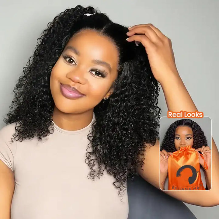 13x4 HD Transparent Lace Frontal Jerry Curly Human Hair Wig