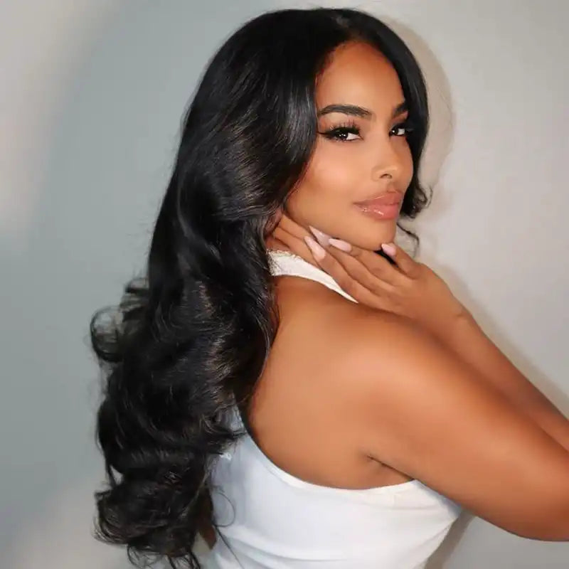 $99 =2 Wigs | 24" 5x5 Lace Body Wave Wig &  Human Hair Bob Wig with Bangs