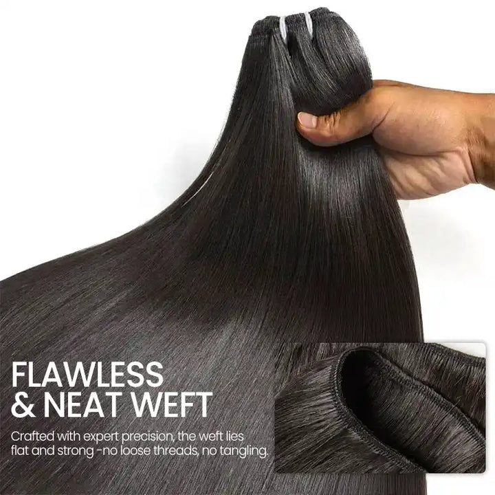 5x5 HD Lace Closure  with 3 Bundles Straight & Body Wave Human Hair Weave Extensions