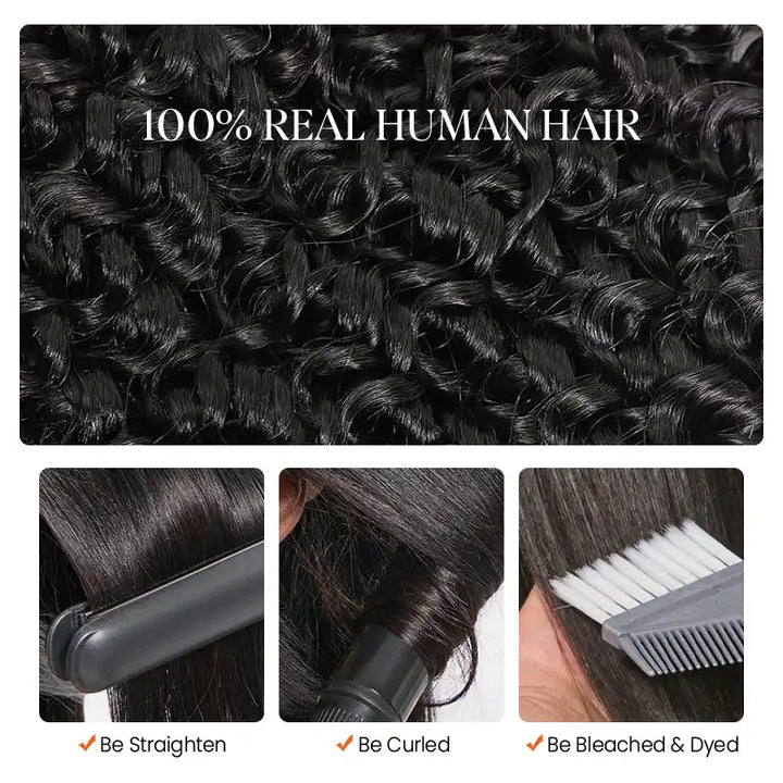 Natural Black Burmese Curly Feather Crochet Hair Extensions Human Hair