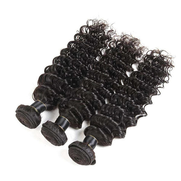 Beliana 3 Bundles Natural Black Deep Wave Human Hair Bundles