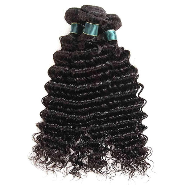 Beliana 3 Bundles Natural Black Deep Wave Human Hair Bundles