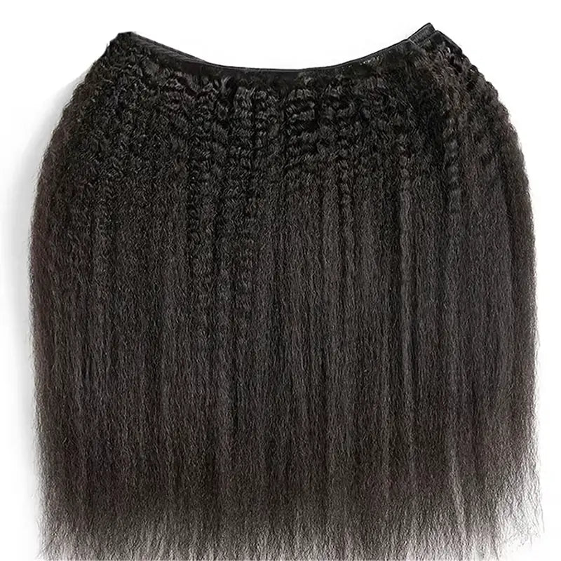 Lot de 4 tissages de cheveux humains crépus et lisses, couleur naturelle 